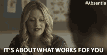 Its About What Works For You Cara Theobold GIF - Its About What Works For You Cara Theobold Alice Durand GIFs