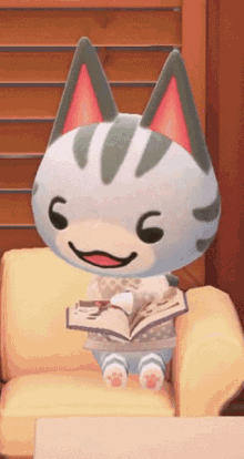 lolly animal crossing lolly ac cat reading cute
