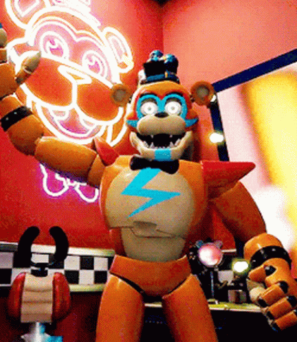 Fnaf Glamrock Freddy GIF - Fnaf Glamrock Freddy Waving - Discover &amp; Share  GIFs