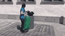 垃圾桶 扔垃圾 垃圾 GIF - Trash Bin Trash Can Garbage Bin GIFs