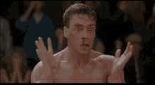 Jean Claude Van Damme Nose Bleed GIF - Jean Claude Van Damme Nose Bleed Shout GIFs