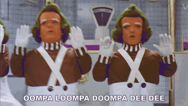 Willy Wonka And The Chocolate Factory GIF - Oompa Loompa Doompa Dee D...