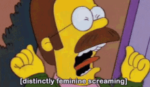 The Simpsons Ned Flanders GIF - The Simpsons Ned Flanders Distinctly Feminine Screaming GIFs