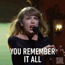 You Remember It All Taylor Swift GIF - You Remember It All Taylor Swift Saturday Night Live GIFs