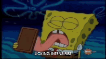 Dd GIF - Sponge Bob Licking Chocolate GIFs