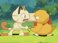 pokemon fighting meowth psyduck