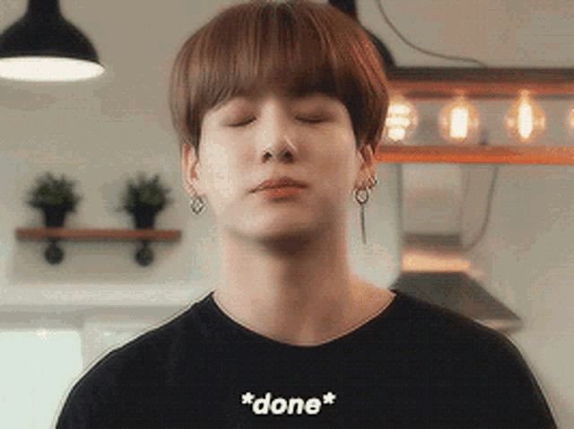 angry Jungkook with caption saying done