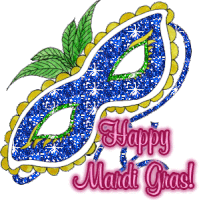 Happy Mardi Gras Mask Sticker - Happy Mardi Gras Mask Glitter Stickers