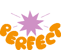 Perfect Purple Star Above Perfect In Yellow Bubble Letters Sticker - Perfect Purple Star Above Perfect In Yellow Bubble Letters Awesome Stickers