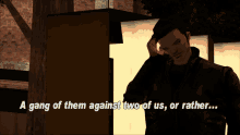 Gtagif Gta One Liners GIF - Gtagif Gta One Liners A Gang Of Them Against Two Of Us Or Rather GIFs