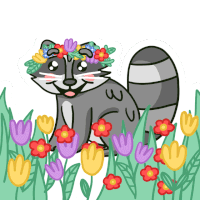 Raccoon May Queen Sticker - Raccoon May Queen Flower Crown Stickers