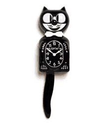 Derp Clock Cat Tail Wag GIF - Derp Clock Cat Clock Cat GIFs