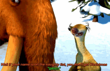 Ice Age Manny GIF - Ice Age Manny Well If Your Name Is On The Naughty List GIFs
