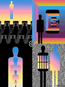 silhouette colorful instagram ig static