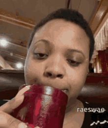 Lovely Peaches Red Cup Drinking GIF - Lovely Peaches Red Cup Drinking Raeswae GIFs