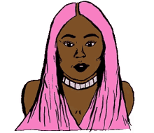 blinking pink hair pink wig necklace fashion