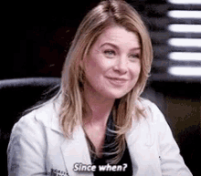 Meredith Grey Greys Anatomy GIF - Meredith Grey Greys Anatomy Since When GIFs