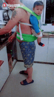 Baby Sit Baby Carrier GIF - Baby Sit Baby Carrier Father GIFs