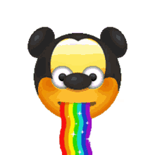 mickey mouse rainbow puke