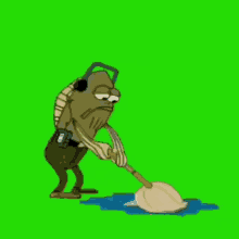Fred Mopping Floor GIF - Fred Mopping Floor Fish GIFs