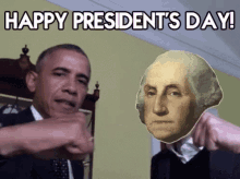 Happy Presidents George Washington GIF - Happy Presidents George Washington Barack Obama GIFs