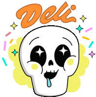 Skull Says "Delicious" In Spanish. Sticker - Juan Cráneo Carlos Deli Confetti Stickers
