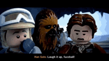 Lego Star Wars Han Solo GIF - Lego Star Wars Han Solo Laugh It Up Fuzzball GIFs