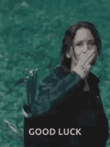 Good Luck Salute GIF - Good Luck Salute Katniss Everdeen GIFs