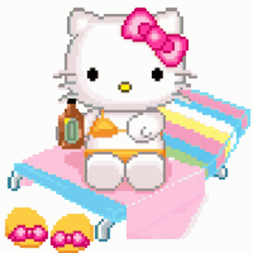 Hello Kitty Sunscreen Kitten Sticker - Hello Kitty Sunscreen Hello Kitty  Kitten - Discover & Share GIFs