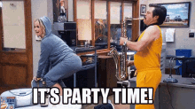 Parks And Rec Party GIF - Ron Swanson Leslie GIFs