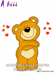 virtual hug big hug bear love stuck with us