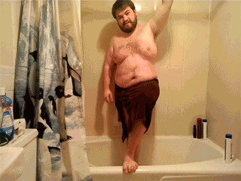 Hahahha Gif Fat Guy Bathroom Fail, Fat Man In The Bathtub