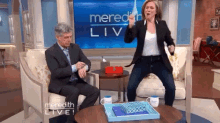 Meredith Vieira Shows Off Her Victory Dance! GIF - The Meredith Vieira Show Tom Bergeron Dance GIFs