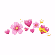 pink hearts flowers