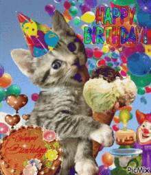 Happy Birthday Cat GIF - Happy Birthday Cat Kitten GIFs