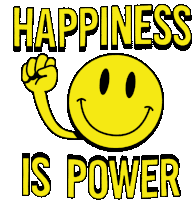 Happiness Is Power Smiley Face Sticker - Happiness Is Power Happiness Power Stickers