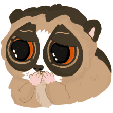 scared worried anxious biting nails tarsier