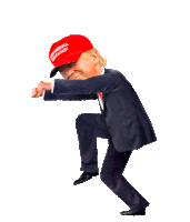Trump Running Man Sticker - Trump Running Man Dance Stickers