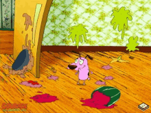 throwing food courage the cowardly dog food fight