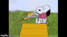 Woodstock Snoopy GIF - Woodstock Snoopy Hairdryer GIFs