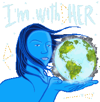 Im With Her Earth Sticker - Im With Her Earth Mother Nature Stickers