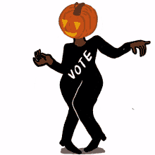 dancing pumpkin vote halloween spooky season go vote