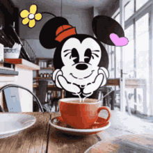 Minnie Mouse With Coffee GIF - Minnie Mouse With Coffee Heart GIFs