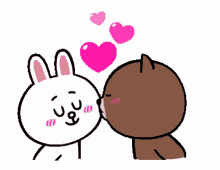 cony and brown kiss heart love cute