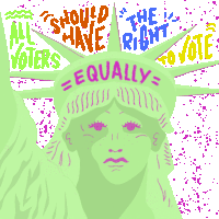 All Voter Should Have The Right To Vote Equally Vrl Sticker - All Voter Should Have The Right To Vote Equally Vrl Statue Of Liberty Stickers