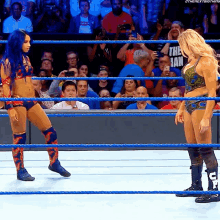 sasha banks charlotte flair stand off wwe wrestling sasha banks charlotte flair stand off wwe wrestling