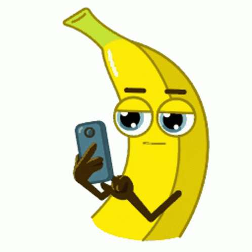 Banana Thinking GIF - Banana Thinking Checking Phone GIFs