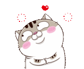 Ami Fat Cat Love Sticker - Ami Fat Cat Love Heart Stickers