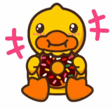 Duck Donuts Candy Eating GIF - Duck Donuts Candy Eating Duck Eating Candy GIFs