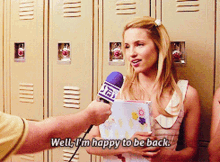 Glee Quinn Fabray GIF - Glee Quinn Fabray Well Im Happy To Be Back GIFs
